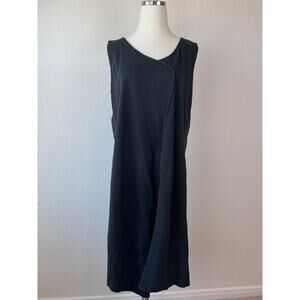 Habitat Black Lagenlook Sleeveless Cotton Midi Dress size Large
